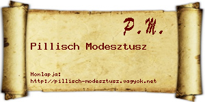 Pillisch Modesztusz névjegykártya